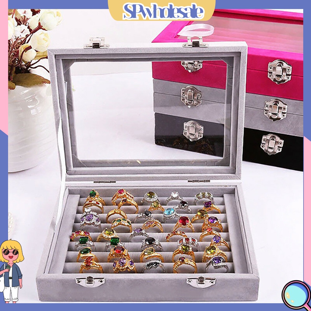 &lt;SPwholesale&gt; Hộp Đựng Trang Sức Bằng Nhung Sang Trọng Ốp