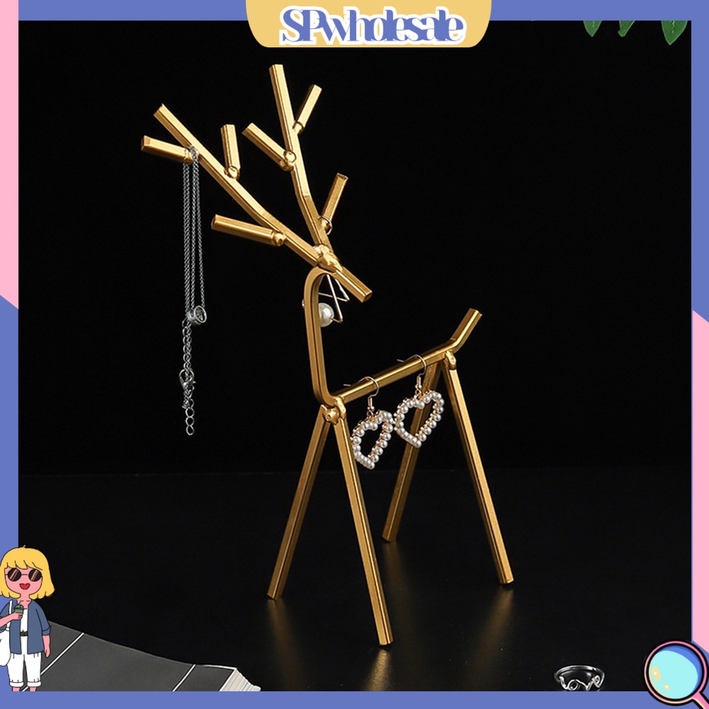 <SPwholesale> Giá Đỡ Trưng Bày Bông Tai Bằng Sắt Hình Hươu Đa Năng Thời Trang Cho Phòng Ngủ