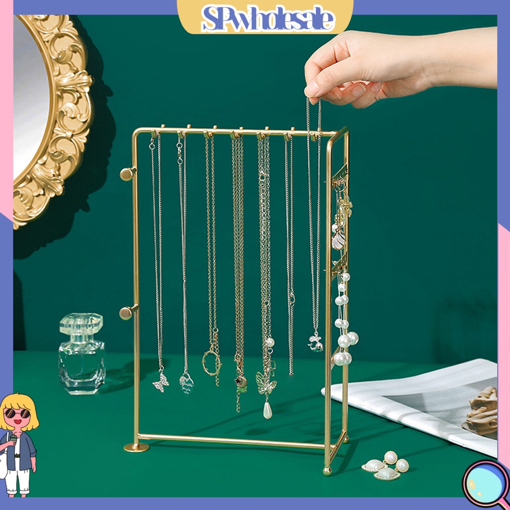 <SPwholesale> Giá Đỡ Trưng Bày Trang Sức Bằng Kim Loại Nhiều Móc Màu Vàng / Đen