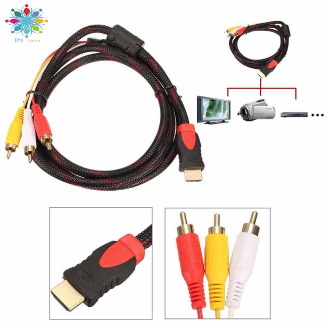 Cáp ChuyểN ĐổI Âm Thanh / Video HDMI Sang 3Rca Cho HDTV