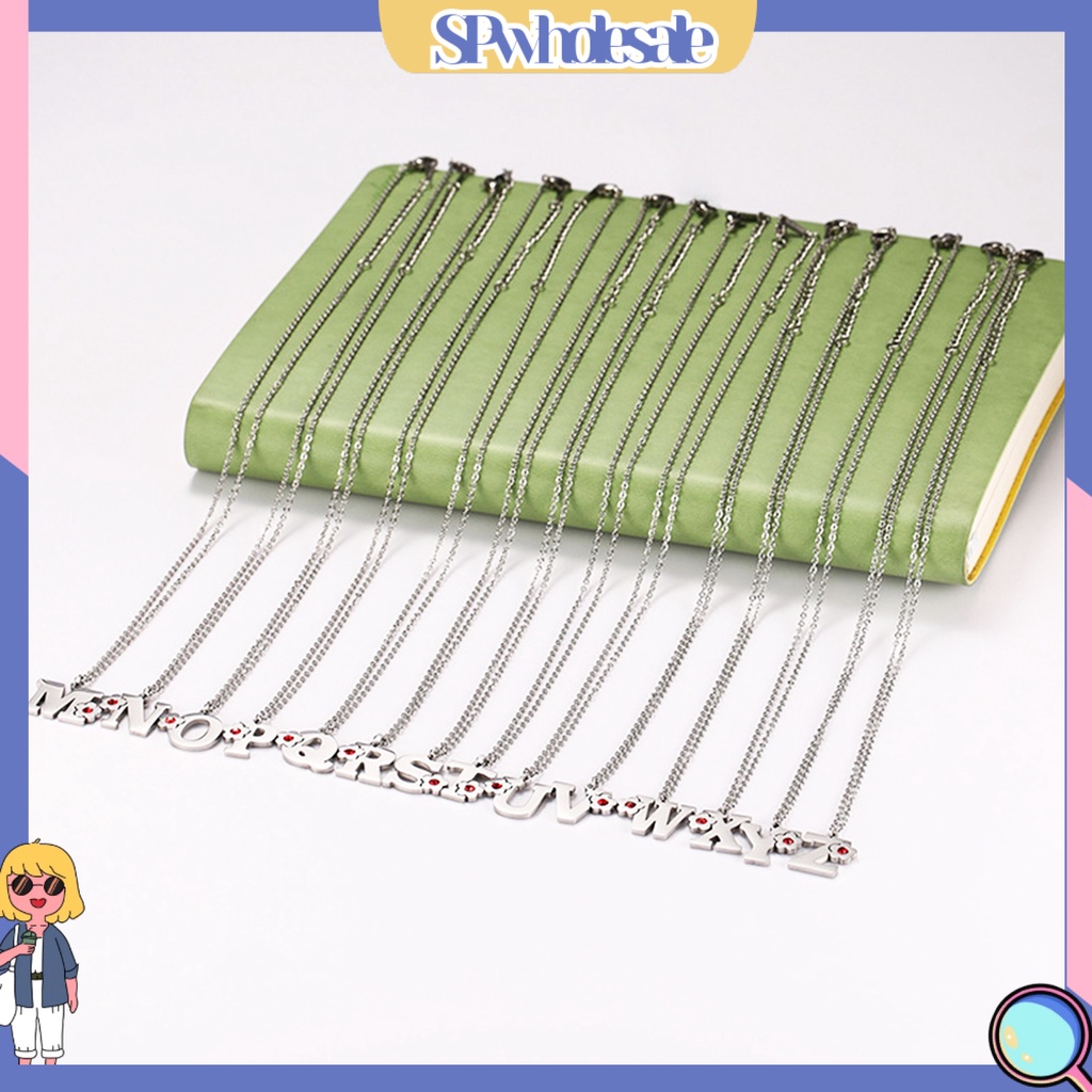 <SPwholesale> Vòng cổ Bằng Thép Titan Mặt Chữ Cái Đơn Giản Dễ Phối Đồ Thân Thiện Với Da Không Dị Ứng Trang Trí Unisex A-Z Capital