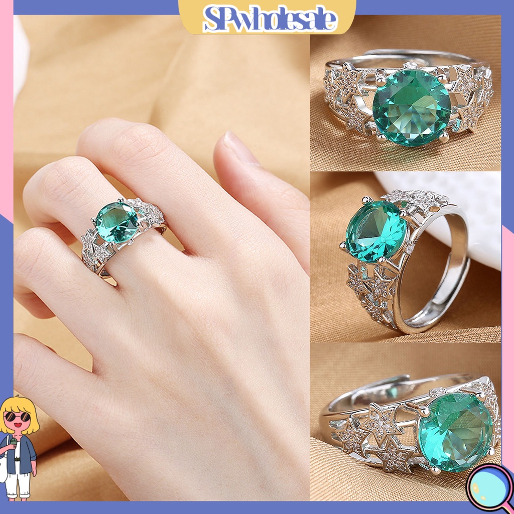 <SPwholesale> Nhẫn Hở Hình Ngôi Sao Năm Cánh Đính Đá Thời Trang Cho Nữ