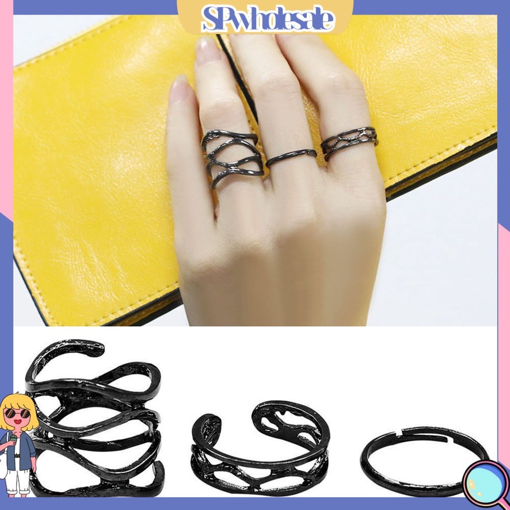 <SPwholesale> Nhẫn Đeo Khớp Ngón Tay Màu Đen Phong Cách Vintage