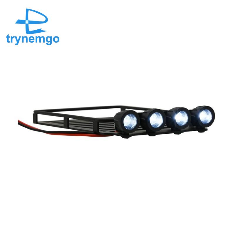 Giá Đỡ Hành Lý Bằng Kim Loại Có Đèn Không Đục Lỗ Cho Scx24 Jeep