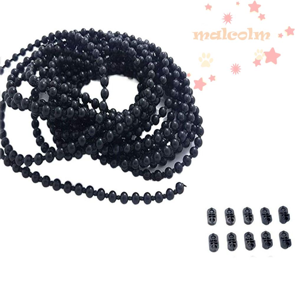Con Lăn Nối Rèm Cửa Bằng Nhựa Màu Đen Kèm Kẹp Nối Dây Chuỗi Hạt