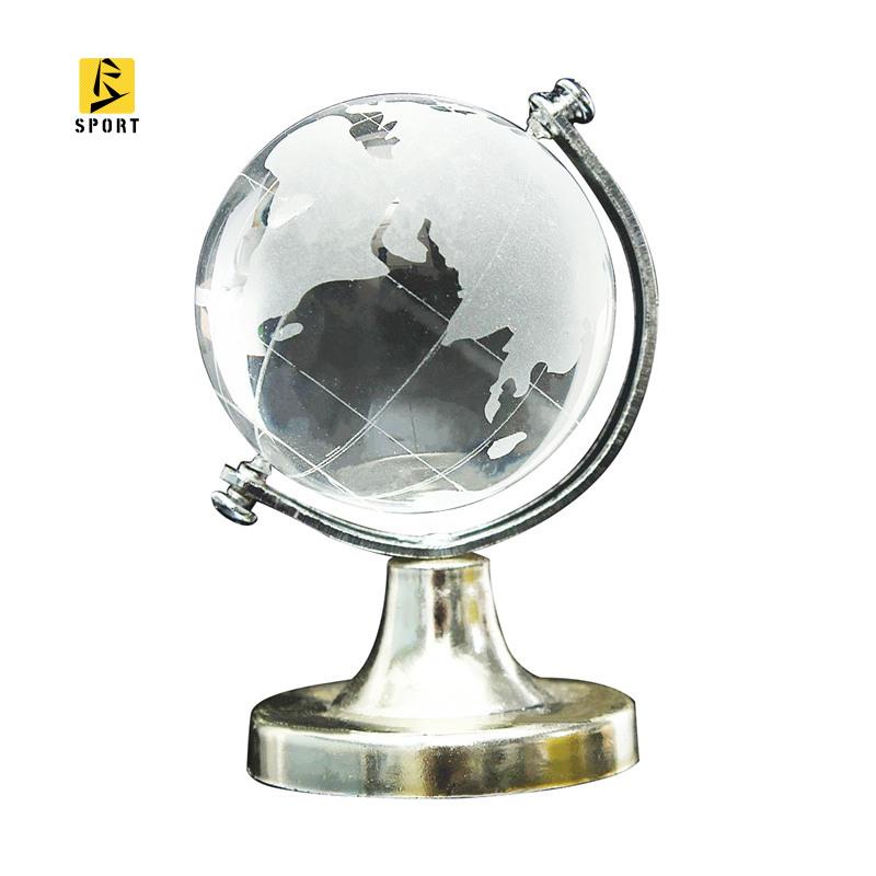 Quả Địa Cầu Pha Lê Bằng Thủy Tinh Mờ Có Giá Đỡ Để Bàn Trang Trí Nhà Cửa /