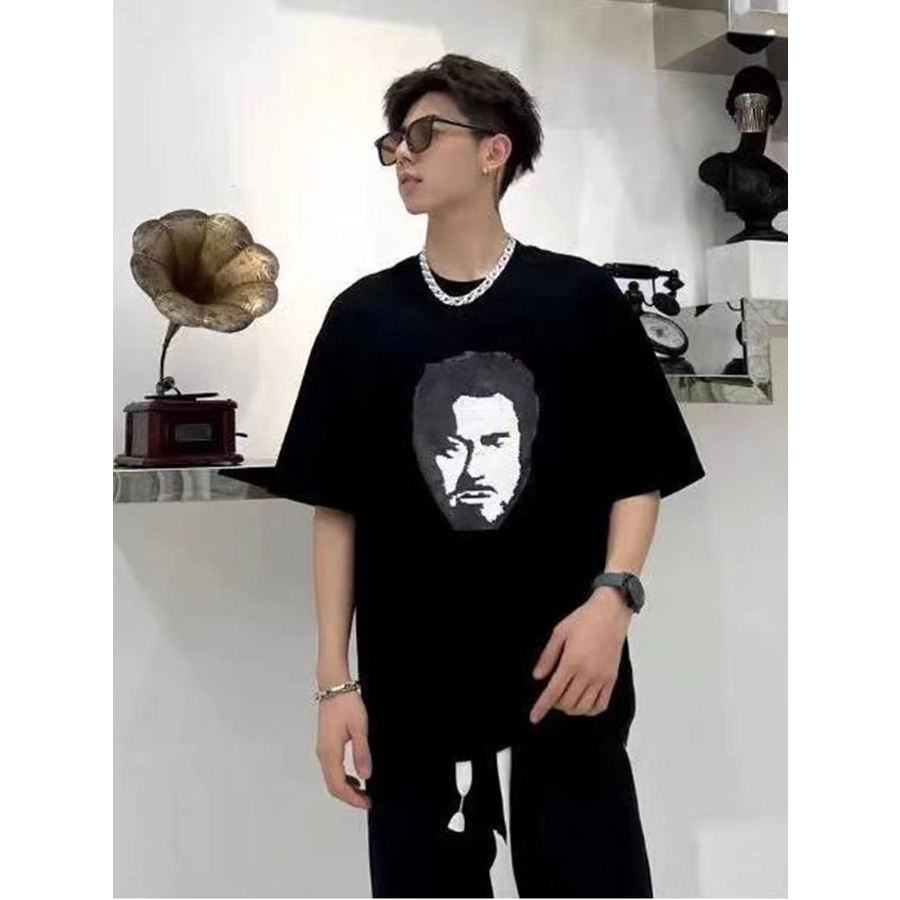 Áo Thun Cotton Cổ Tròn Ngắn Tay In Hoạt Hình Người Nhện Đính Kim Sa Thay Đổi Màu Sắc Thời Trang Unisex 2023