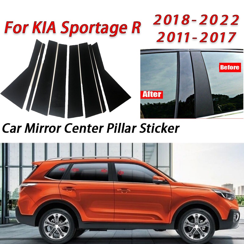 Miếng Dán Trang Trí Cửa Sổ Xe Hơi Màu Đen Bóng Cho KIA Sportage R 2011-2017 2018 2019 2020 2021 2022