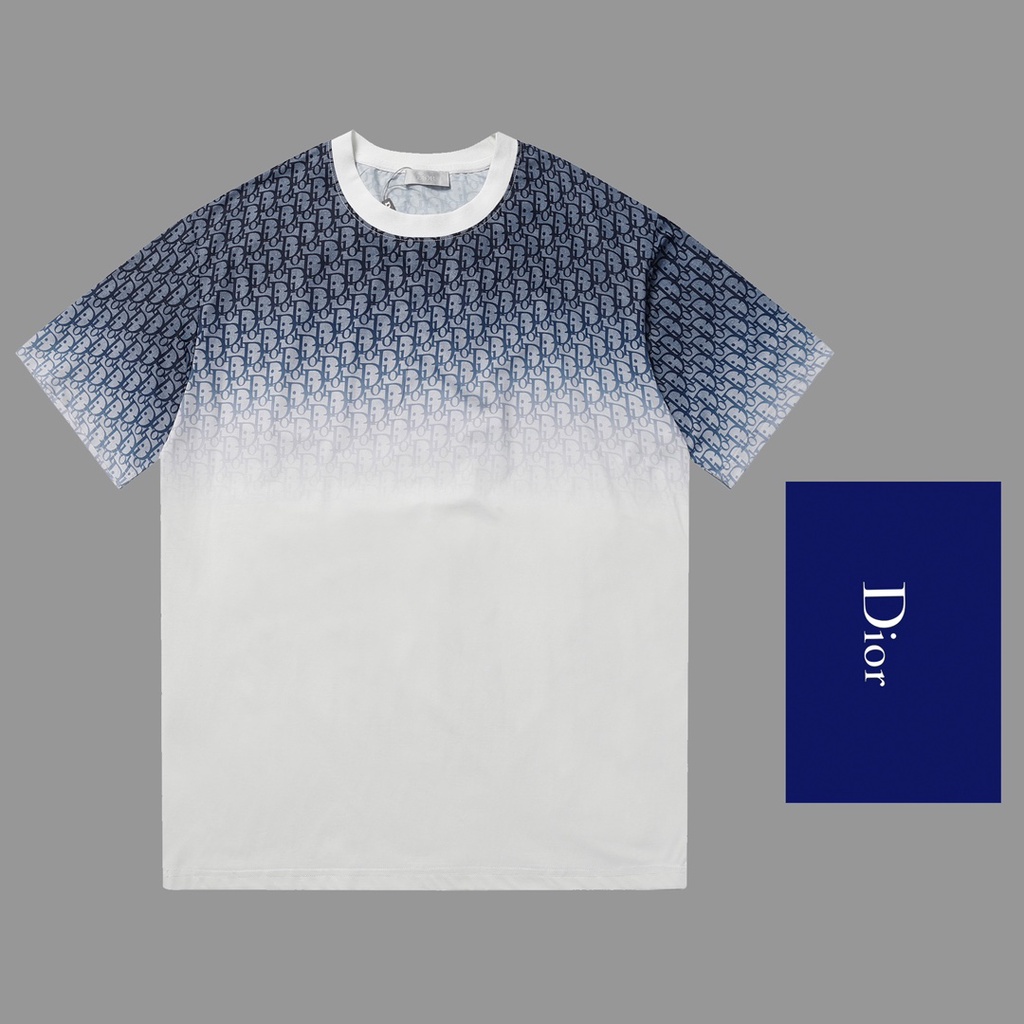 Áo Thun Sweater Màu Gradient In Chữ D Thiết Kế Sang Trọng 23ss Thời Trang Đường Phố Cho Nam Và Nữ