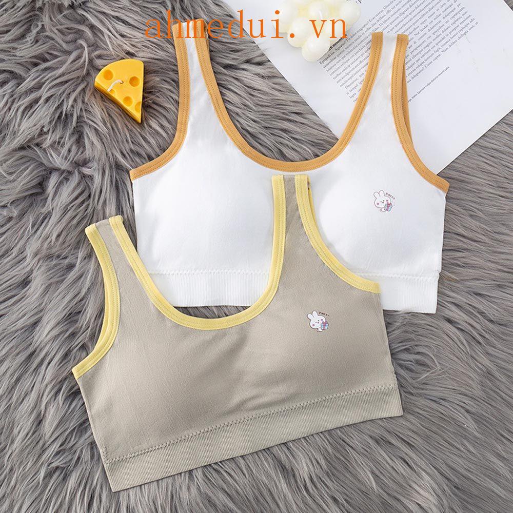 Áo Lót Cotton Không Gọng Họa Tiết Thỏ Dễ Thương Dành Cho Tuổi Teen
