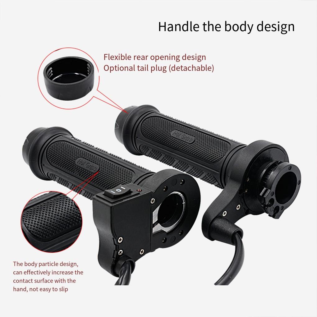 1 Cặp Đệm Sưởi Ấm Tay Lái Xe Máy DC 12V 22mm