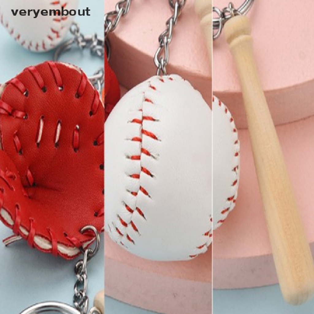 Móc Khóa Ba Món Hình Găng Tay Bóng Chày Mini