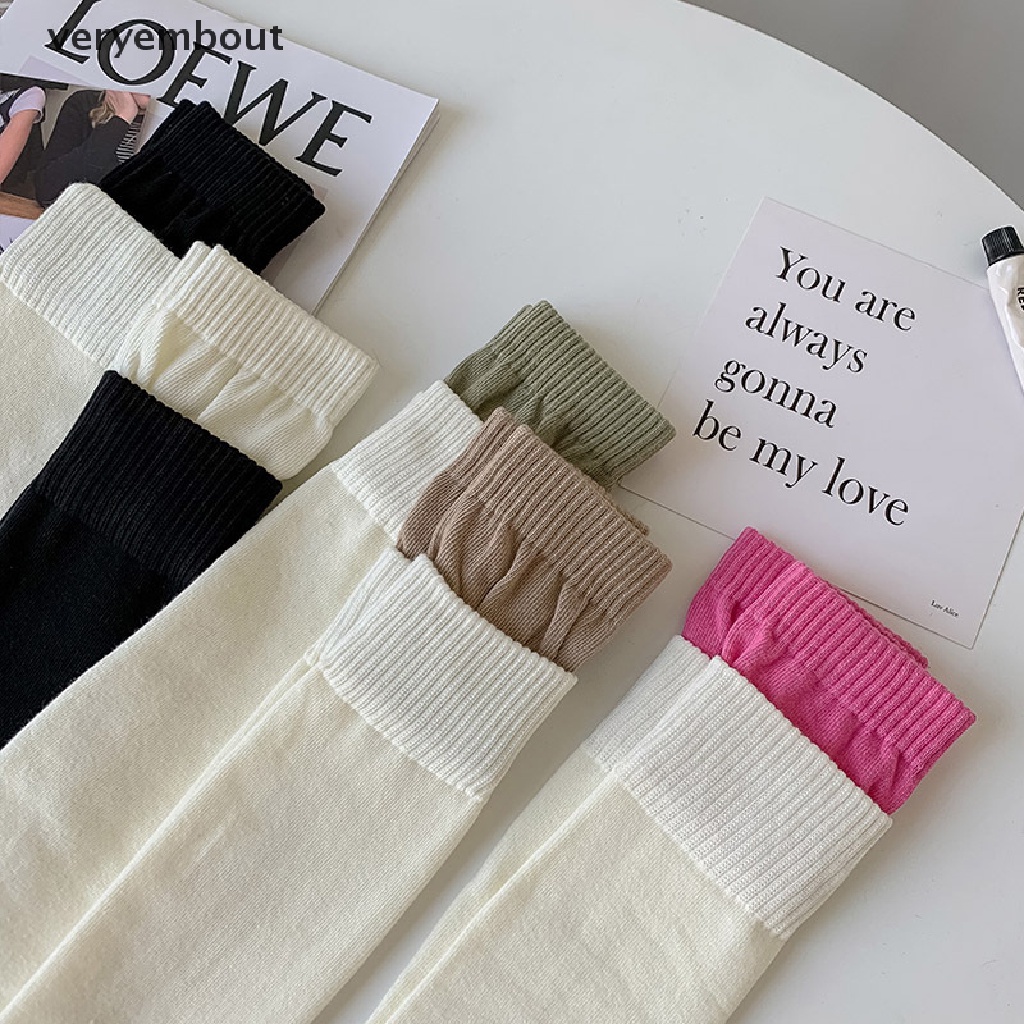 Vớ Cotton Cao Cấp Giữ Ấm Miệng Phối Màu Thời Trang Thu Đông Phong Cách Hàn Quốc Dành Cho Nữ