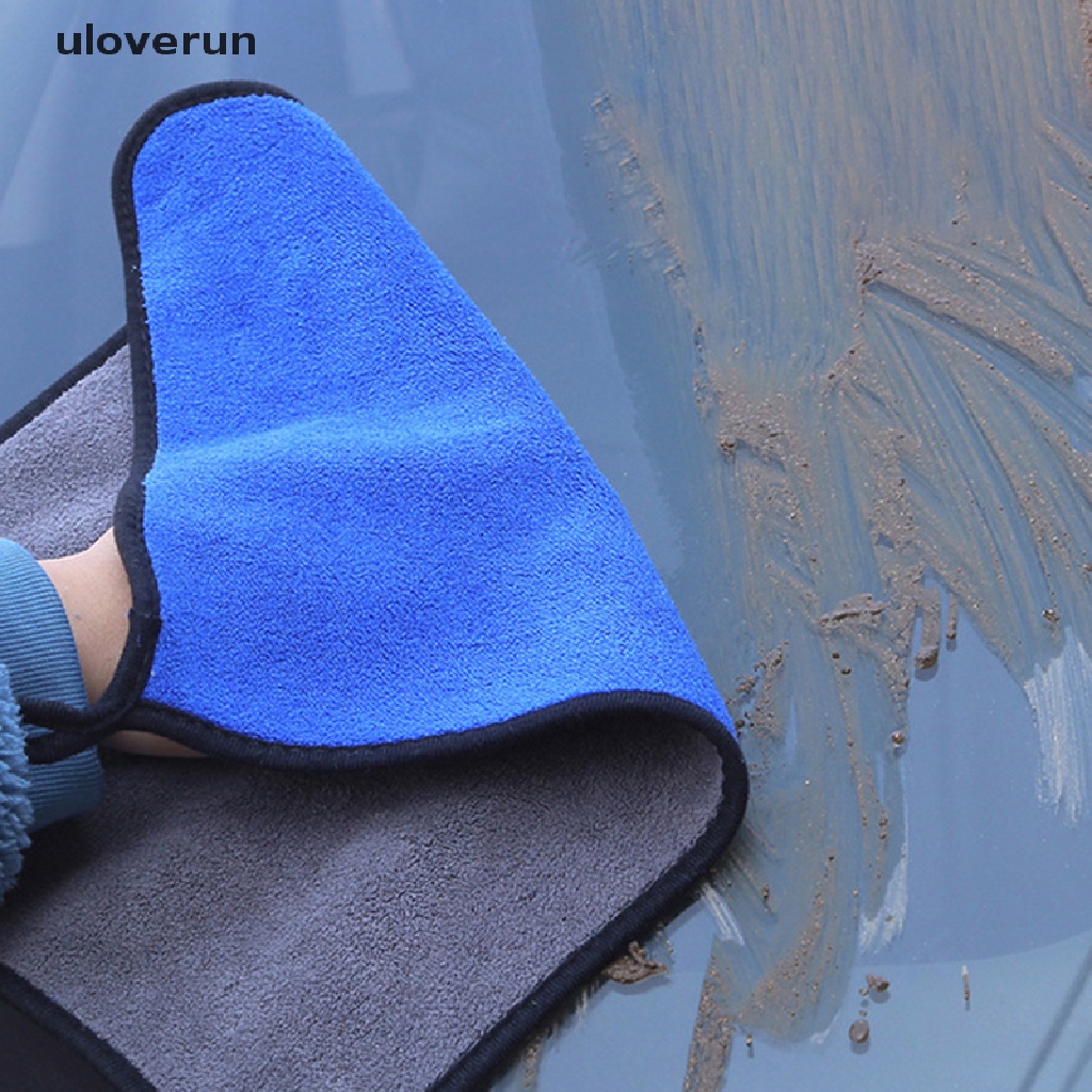 Uloverun Khăn Lông Cừu San Hô Dày Hai Mặt Siêu Thấm Hút Màu Sắc Ngẫu Nhiên vn