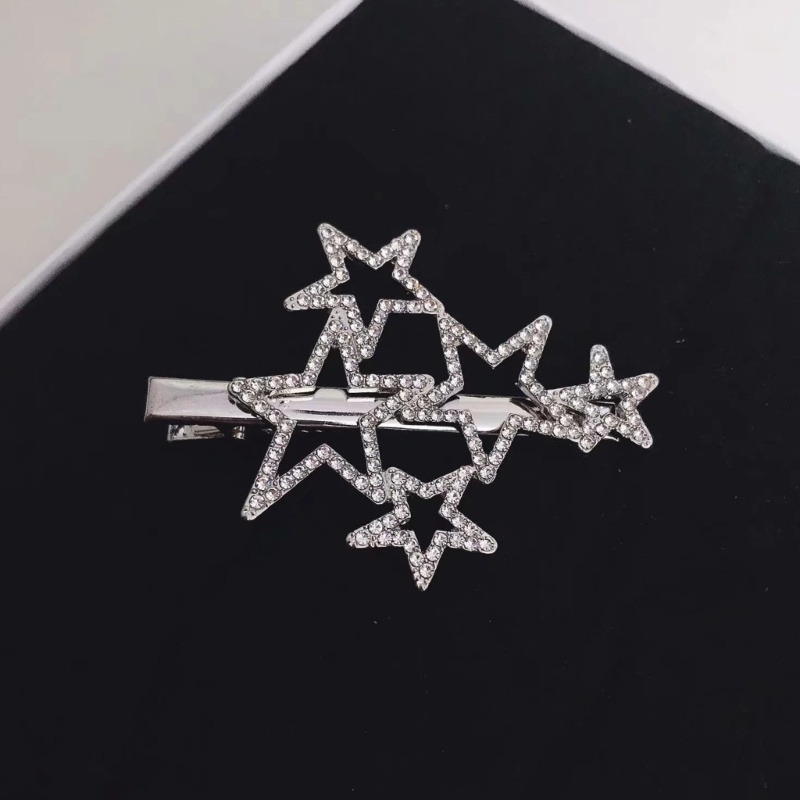 Kẹp Tóc Kim Loại Hình Ngôi Sao / Hình Học Rỗng Đính Đá Pha Lê