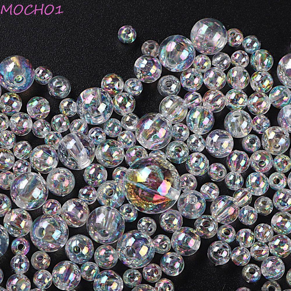 Set 50-1000 Hạt Nhựa AB Trong Suốt 4 / 6 / 8 / 10 / 12mm Làm Trang Sức Thủ Công DIY|Chuỗi Hạt Tròn Bằng Acrylic Chất Lượng Cao