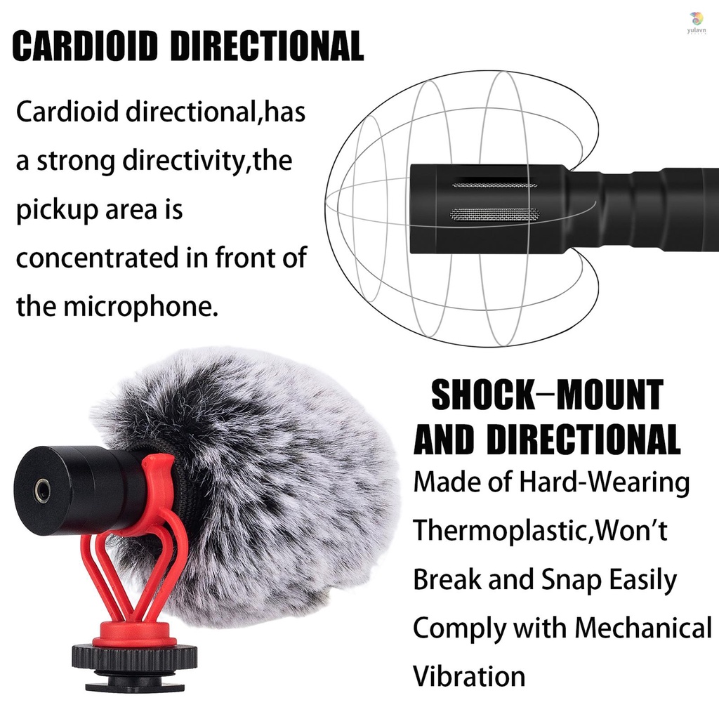 Bộ Dụng Cụ Ghi Âm Video Với Đèn LED Và Kẹp Gắn Điện Thoại Chống Sốc Và Dây Cáp TRS / Ts