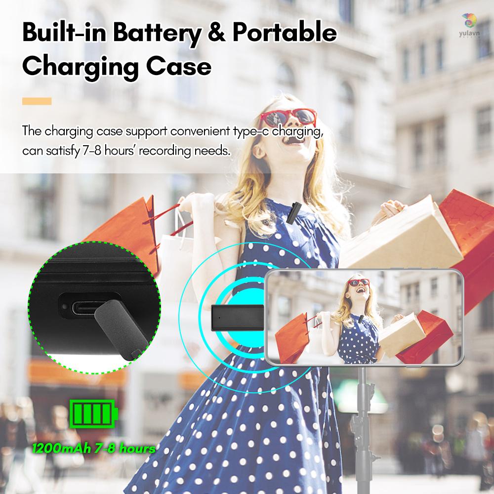 Hệ Thống Micro Mini Dạng Kẹp Chống Ồn Đa Hướng Thông Minh Kèm Hộp Sạc Thay Thế Cho Điện Thoại iOS Android