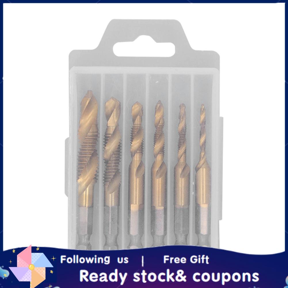 Xiyijia Threaded Drill Taps  6Pcs Antioxidant HHS Thread Tapping Tool for Thick Cast Iron