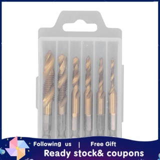 Xiyijia Threaded Drill Taps 6Pcs Antioxidant HHS Thread Tapping Tool for Thick Cast Iron