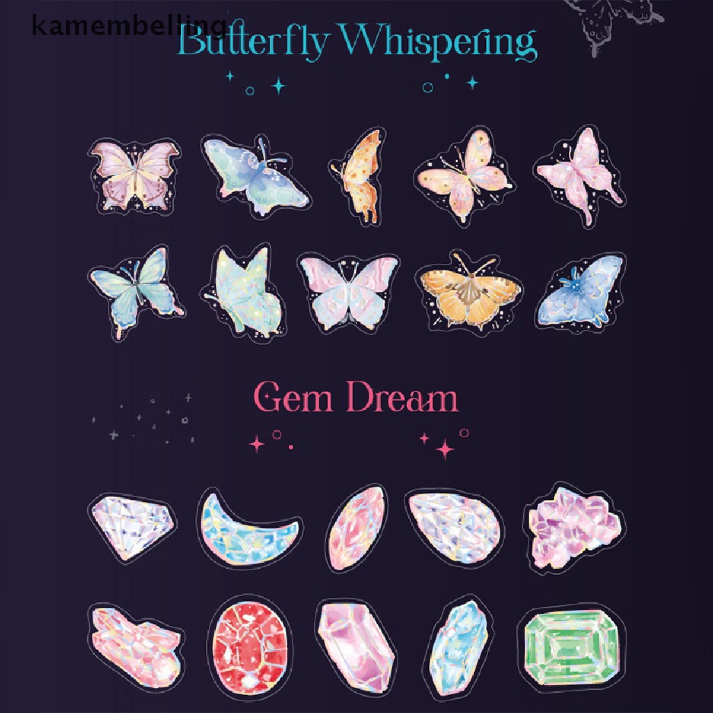 Bộ 20 Miếng Dán Hình Bướm Phong Cách Vintage Dùng Trang Trí Sổ Tay DIY