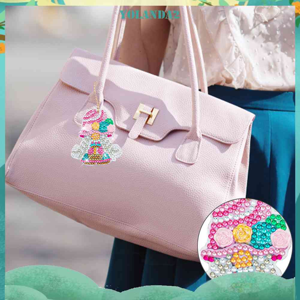 Set 6 Móc Khóa Đính Đá Thủ Công DIY Đa Ứng Dụng Cho Nữ