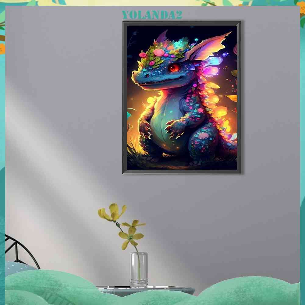 Tranh Đính Đá Kim Cương Toàn Bộ 5D DIY Hình Vẽ Khủng Long