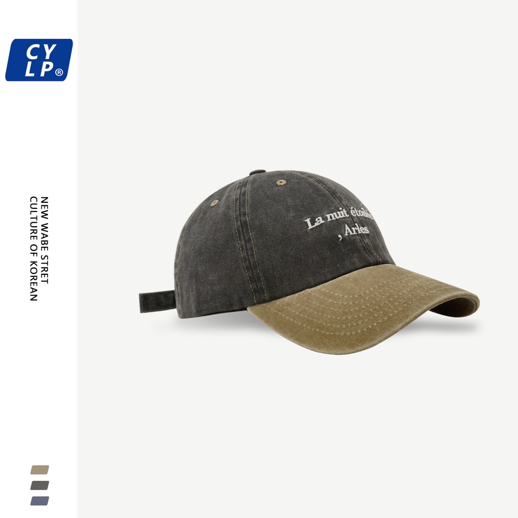 Nón Lưỡi Trai Thêu Chữ Phối Màu Cá Tính Thời Trang Đường Phố Cho Nam Nữ