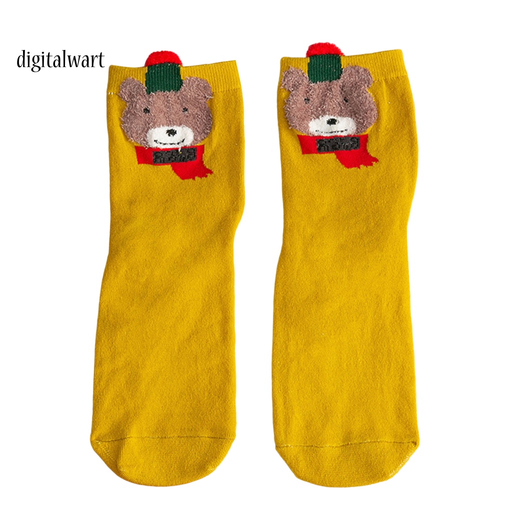 Kỹ Thuật Số| 1 Đôi Vớ Giáng Sinh Ống Vừa Dày Co Giãn Thoáng Khí Họa Tiết Hoạt Hình 3D Trang Trí Giáng Sinh / Năm Mới Cho Nữ