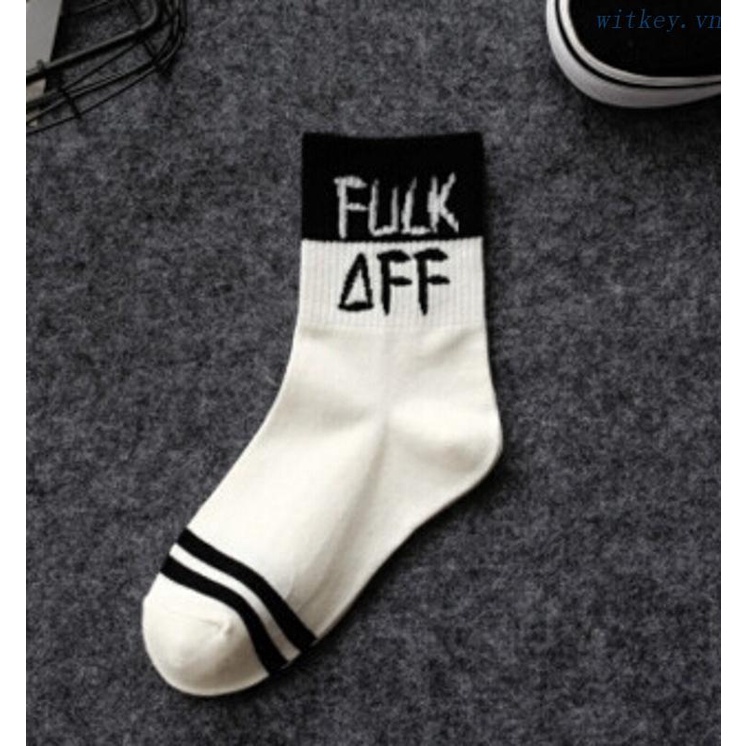 Đôi Vớ Bằng Vải Cotton Thoải Mái In Chữ Harajuku Sáng Tạo