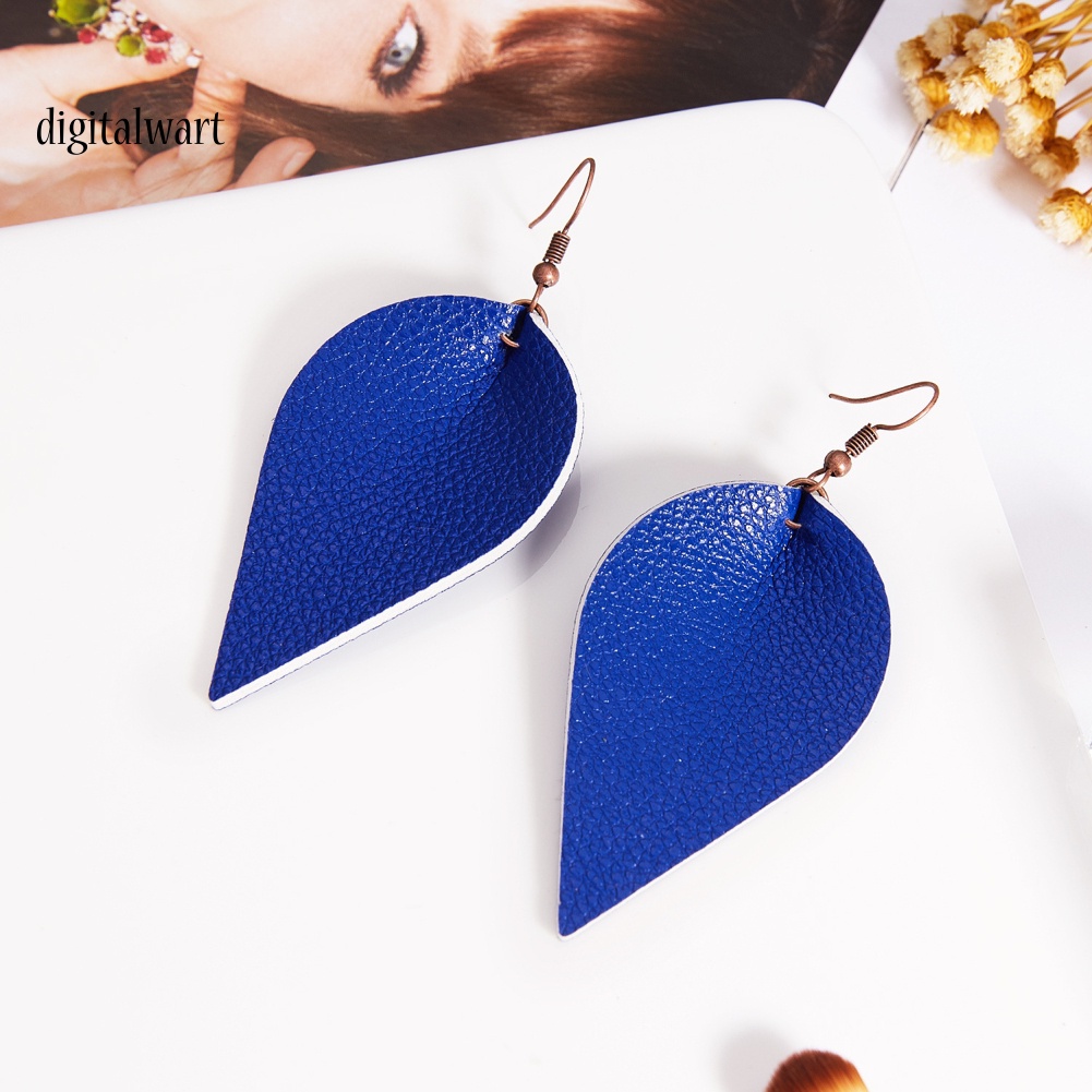 Kỹ Thuật Số| Khuyên Tai Nữ Vải Da Hình Giọt Nước Đáng Yêu