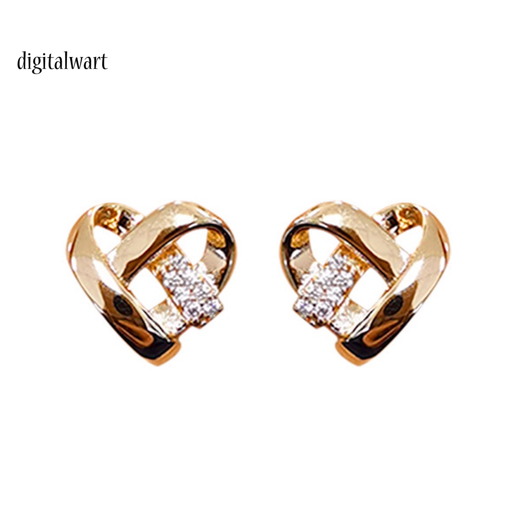 Kỹ Thuật Số| 1 Đôi Bông Tai Nữ Hình Thánh Giá, Trái Tim Đính Đá Lấp Lánh