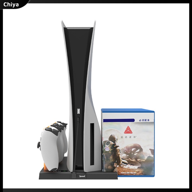 Đế Quạt Làm Mát Đa Năng Với Bộ Điều Khiển Sạc Kép Và Giá Treo Đĩa Tai Nghe