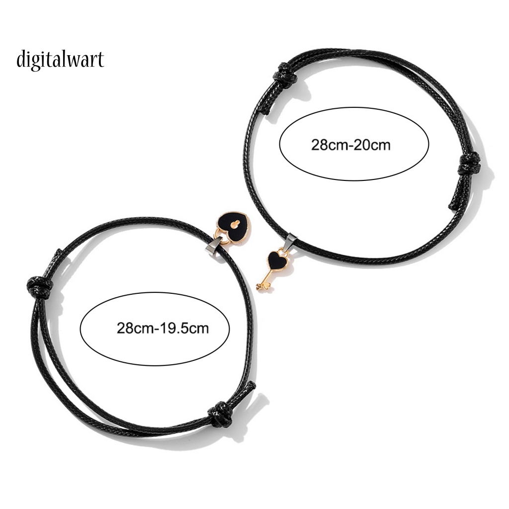 Kỹ Thuật Số| 1 Cặp Vòng Tay Dây Bện Co Giãn Mặt Hình Trái Tim Phong Cách Cổ Điển Thời Trang Cho Cặp Đôi