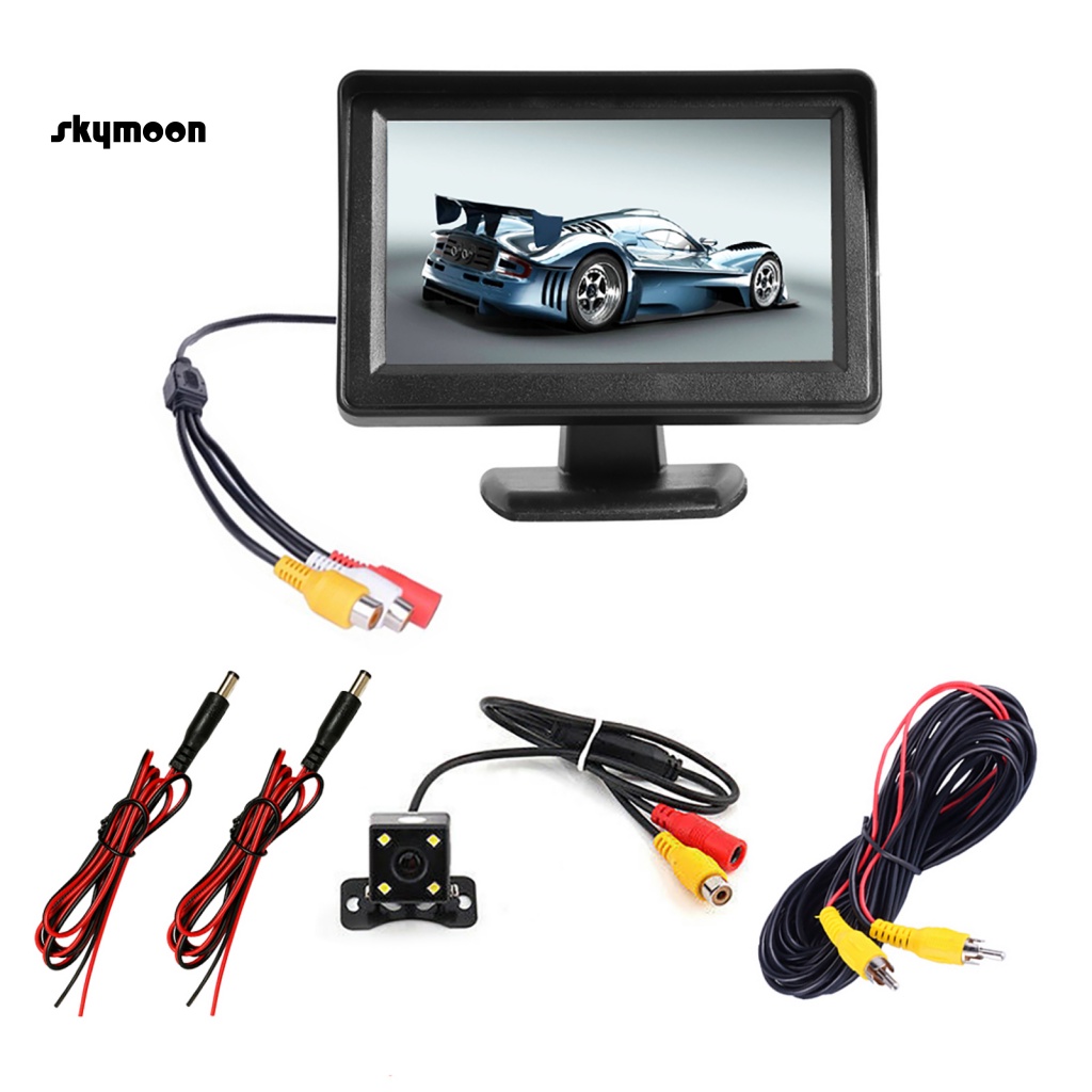 1 Bộ Hệ Thống Camera Lùi Xe Độ Phân Giải Cao 4.3-Inch Kèm Màn Hình Chuyên Dụng Cho Xe Hơi