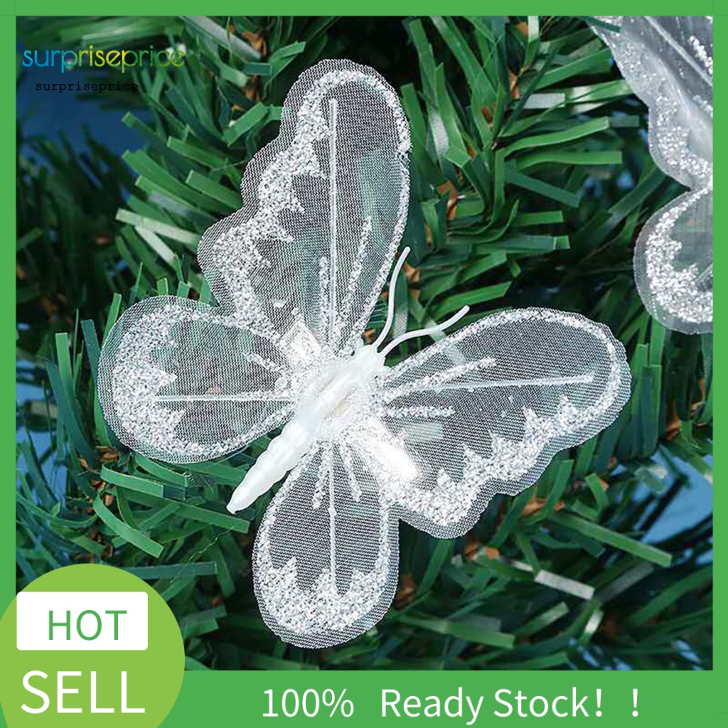 Set 12 Bươm Bướm 3D Có Kẹp Gắn Trang Trí Cây Thông Giáng Sinh