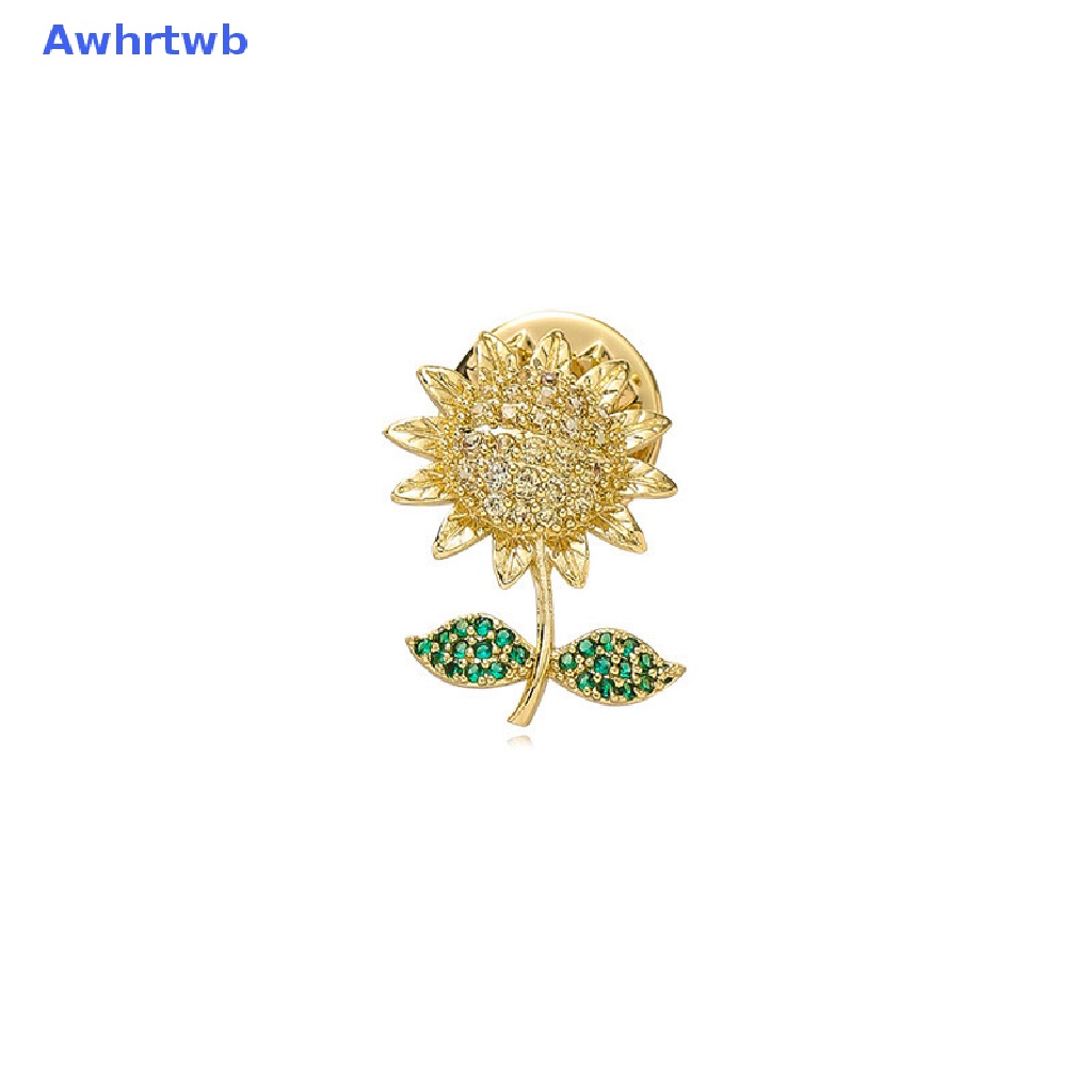 Ghim Cài Áo Hình Hoa Hướng Dương Đính Đá Zircon Dễ Thương Cho Nữ Mới