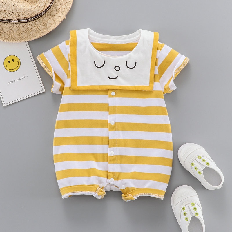 Áo Liền Quần Tay Ngắn Siêu Dễ Thương Dành Cho Bé Sơ Sinh