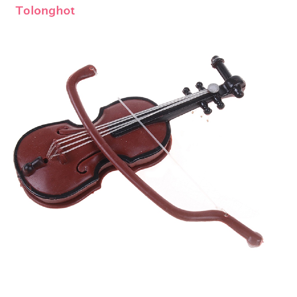 Bộ 2 Cây Đàn violin mini Bằng Nhựa diy Trang Trí Nhà Búp Bê