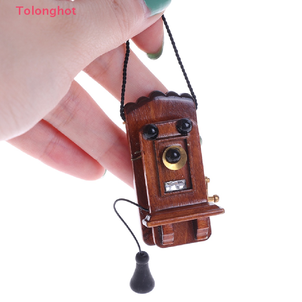 Giá Đỡ Điện Thoại Treo Tường Phong Cách Cổ Điển Cho Nhà Búp Bê Tỉ Lệ 1: 12