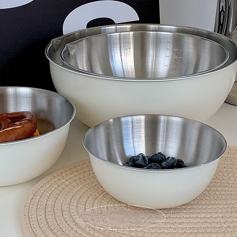 HERA Bát Trộn Salad Bằng Thép Không Gỉ Có Thang Đo Tiện Lợi