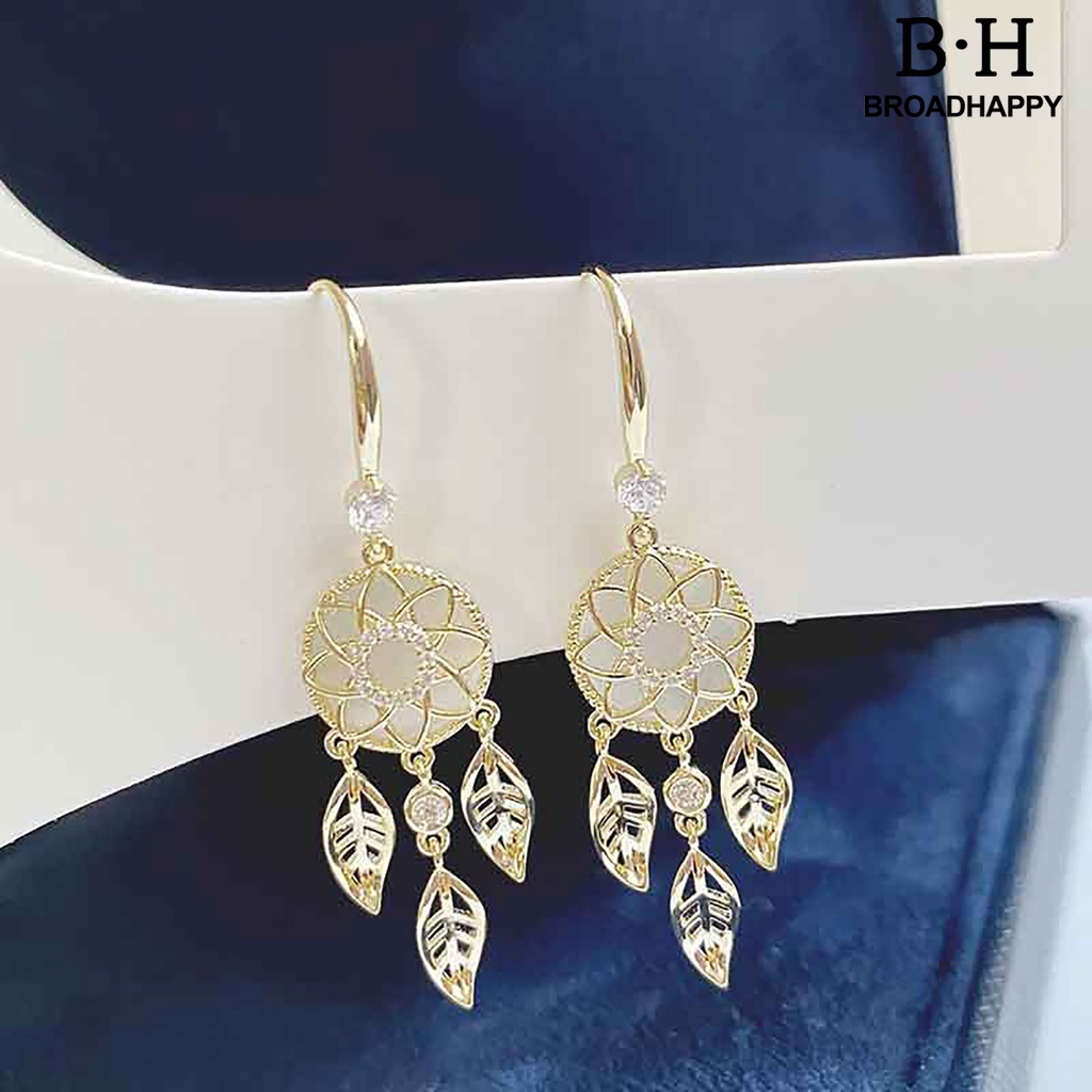 1 Cặp Bông Tai bh.f / 1 Cặp Hình Dreamcatcher Đính Đá Thời Trang