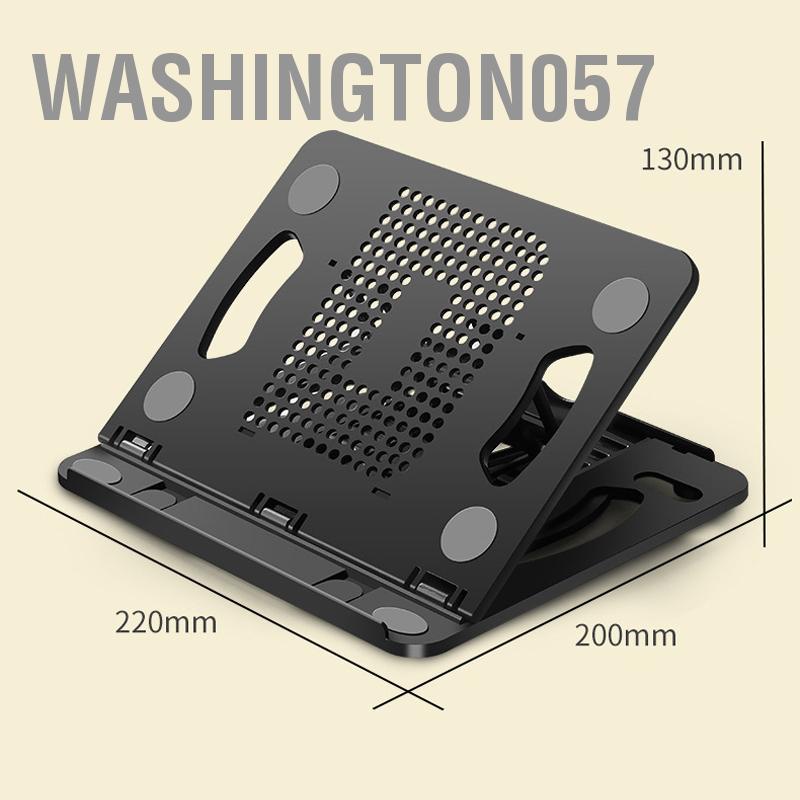 Washington057 Giá đỡ máy tính xách tay Silicone PP và ABS Có thể gập lại 8 bánh răng Đế làm mát di động có điều chỉnh để việc tại nhà