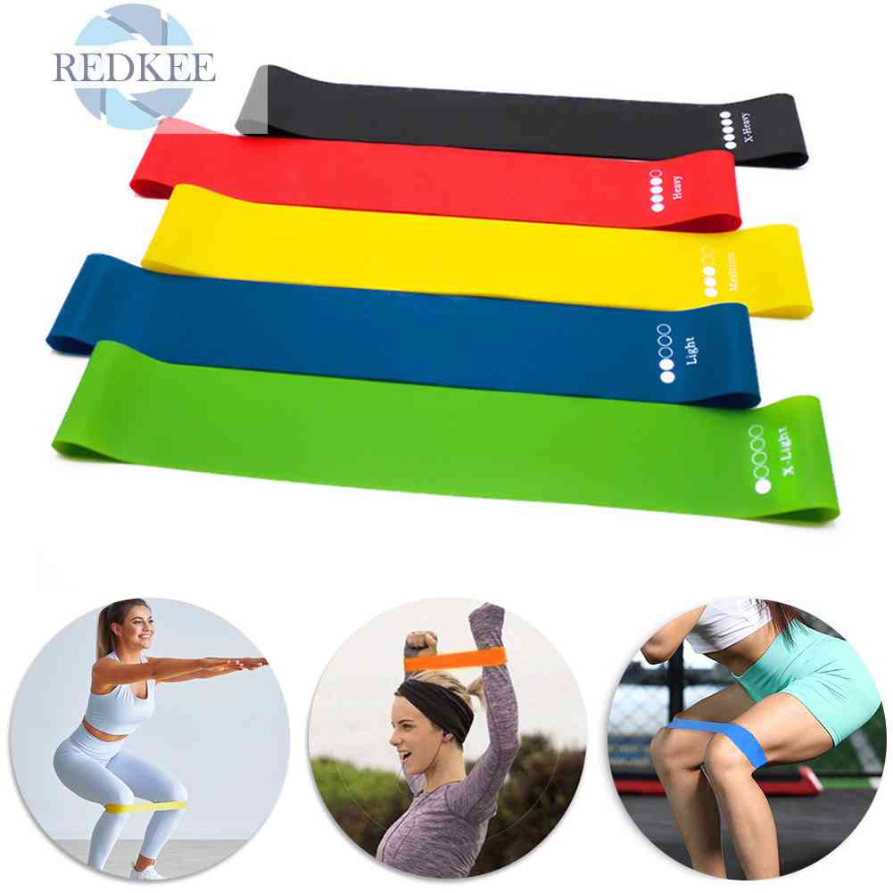 Set 5 Dây Đai Co Giãn Bằng TPE Dùng Để Tập Yoga / Thể Hình