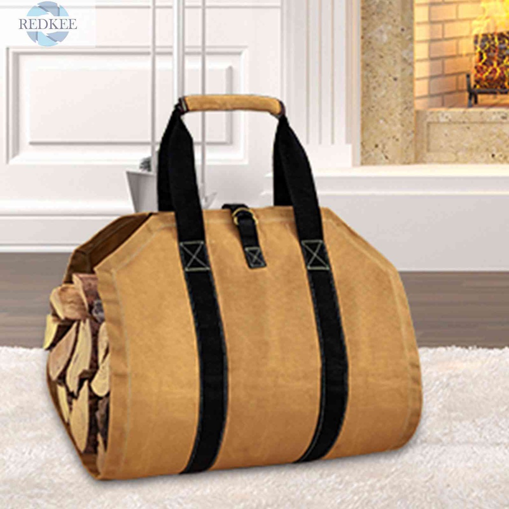Túi Canvas Đựng Củi Gỗ Chống Rách Có Thể Gấp Gọn Tiện Lợi