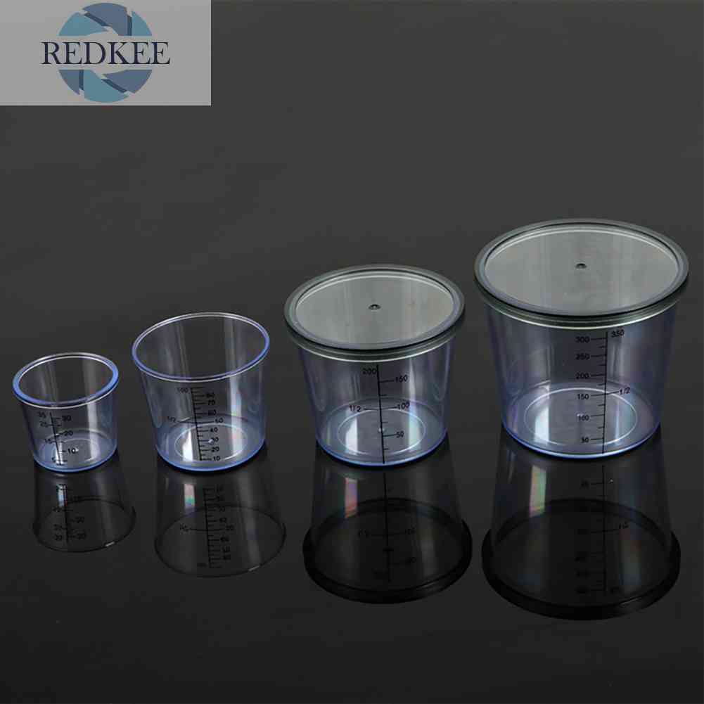 Set 4 Cốc Đo Lường Kèm Vỏ Đựng Mồi Câu Cá Tiện Dụng