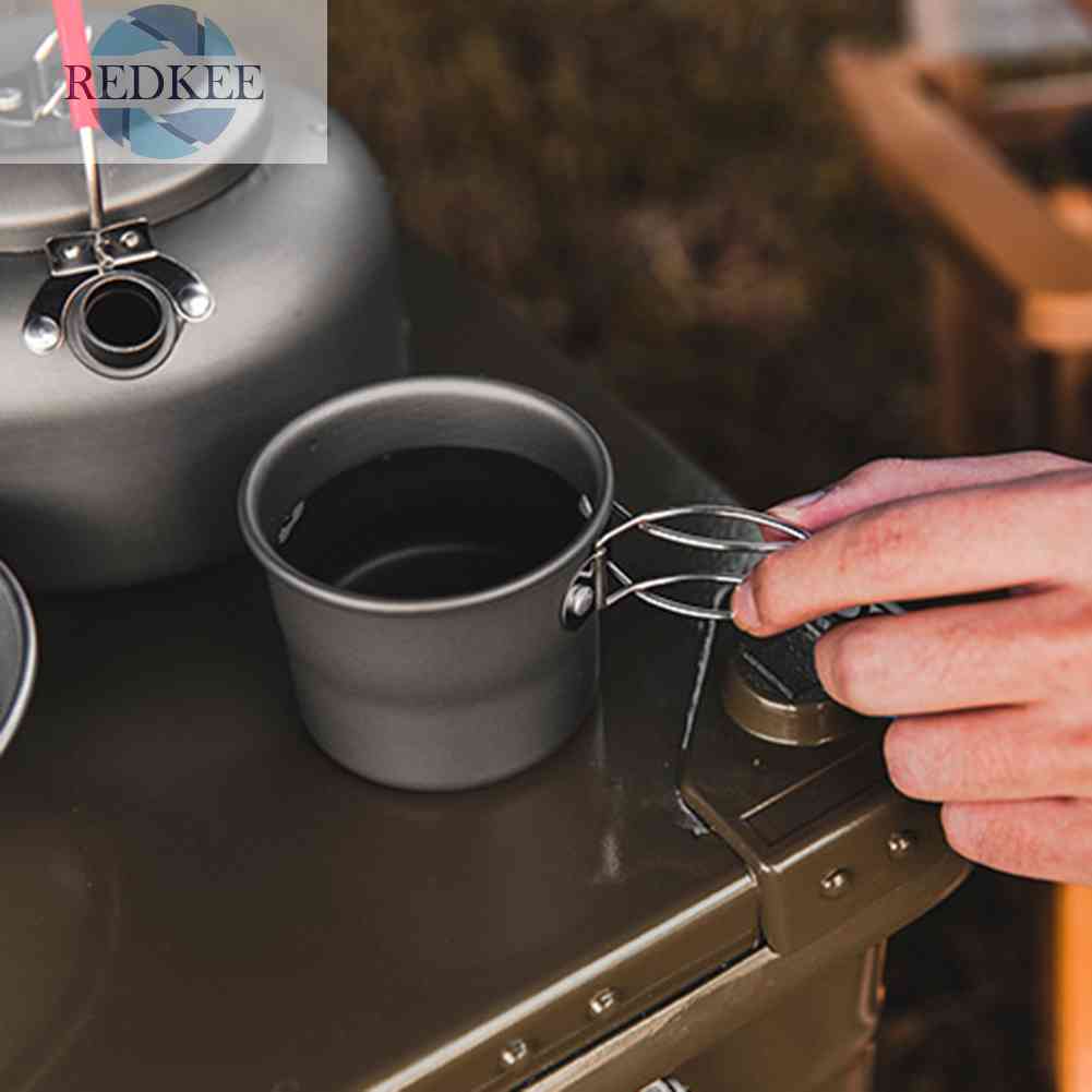 Cốc Uống Nước Cắm Trại Có Tay Cầm Có Thể Gấp Gọn Tiện Dụng