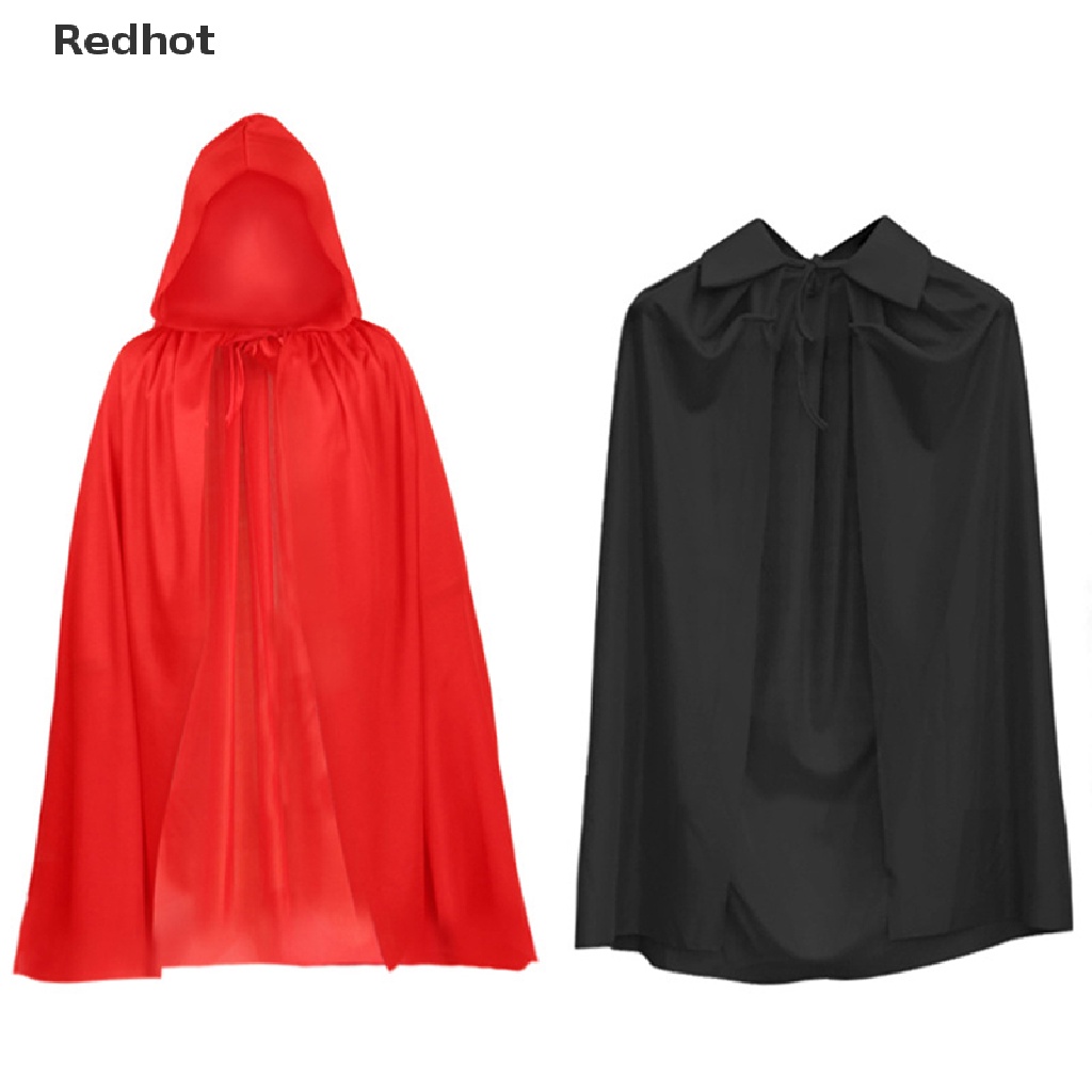 &lt; Redhot &gt; Áo Choàng Dài Hóa Trang Phù Thủy Ma Cà Rồng Đen Đỏ Đáng Sợ Cho Halloween