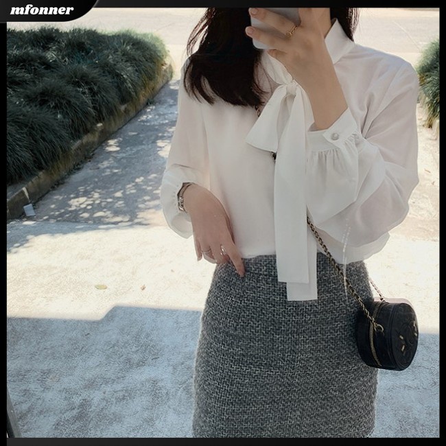Áo Sơ Mi Voan Dáng Rộng Màu Sắc Đơn Giản Thanh Lịch Dành Cho Nữ