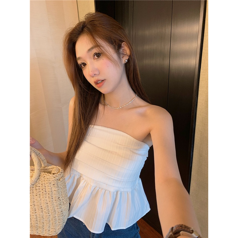 SUXI Áo Ống Màu Trơn Dáng Ôm Thời Trang Mùa Hè Hàn Quốc Quyến Rũ